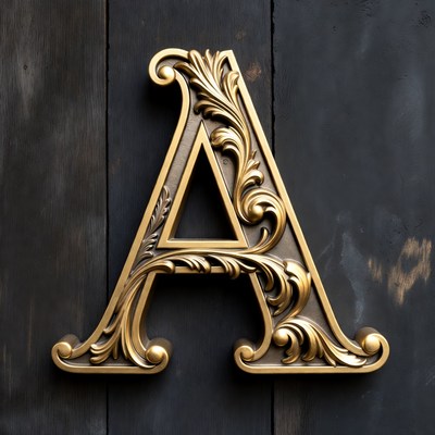 Decorative letter a on dark background