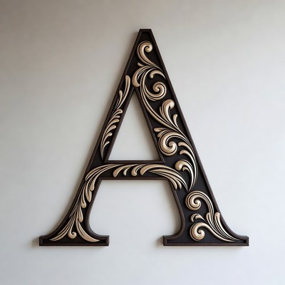 Decorative letter a on wall