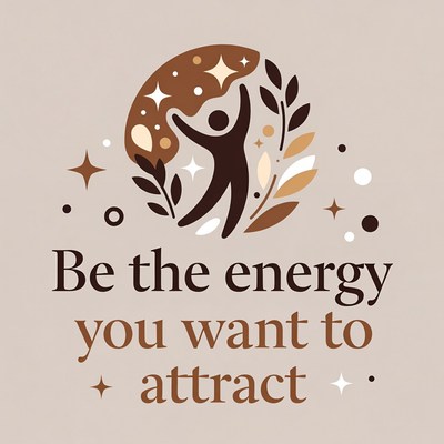 Energy attraction inspirational quote design