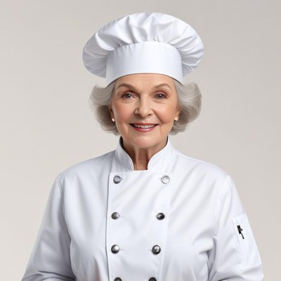 Smiling chef in white uniform