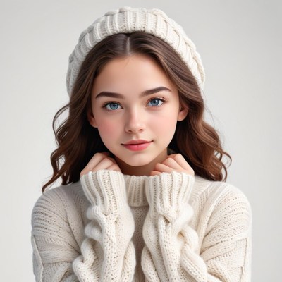 Warm sweater and beanie style