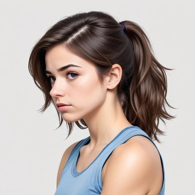Young woman with ponytail portrait