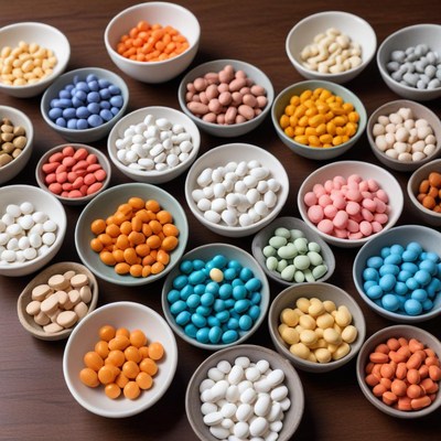 Colorful assortment of candies displayed neatly