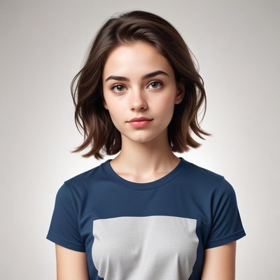 Young woman with shoulder-length hair