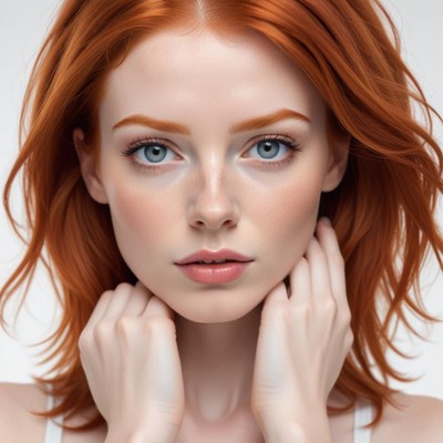Portrait of a young woman with red hair