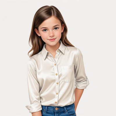 Young girl in stylish shirt