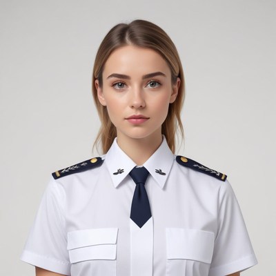 Young woman in uniform portrait