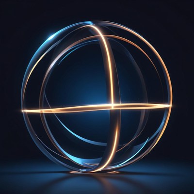 Glowing spherical design with lines