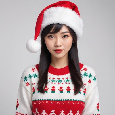 Festive woman in holiday attire