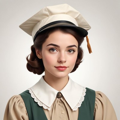 Vintage school uniform portrait