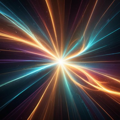 Colorful burst of light rays