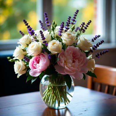 Bright floral arrangement for home decor