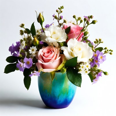 Colorful floral arrangement in vase