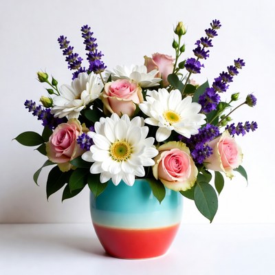 Colorful floral arrangement in vase