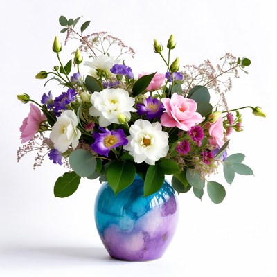 Colorful bouquet in a vase