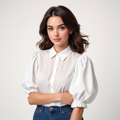 Stylish woman in casual outfit