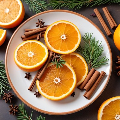 Vibrant orange slices with spices