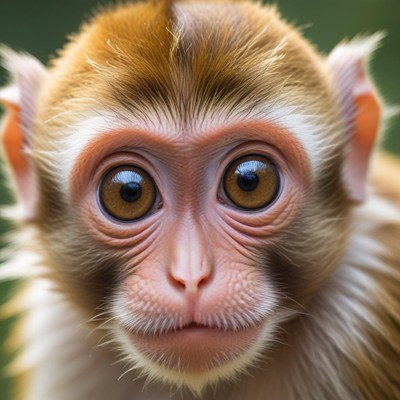 Monkey with expressive eyes in nature