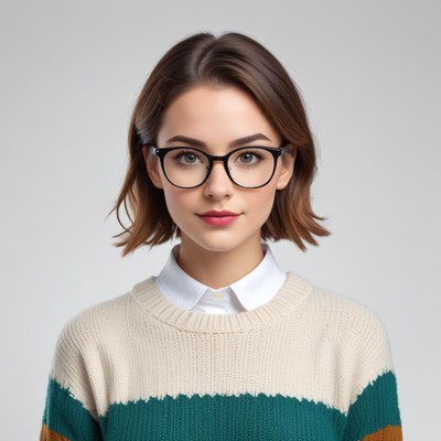 Young woman with glasses indoors