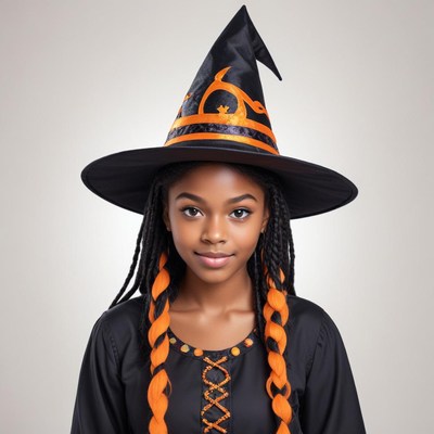 Young witch in costume ready for halloween