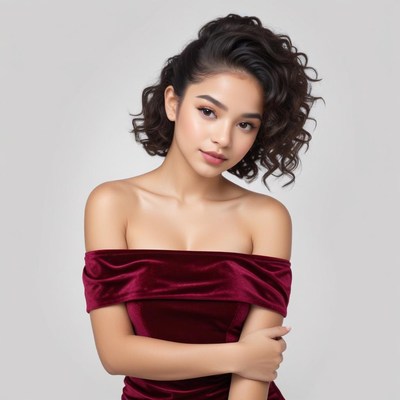 Portrait of a young woman in elegant attire