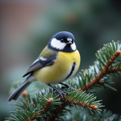 Colorful bird resting on a branch