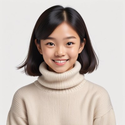 Cheerful young girl smiling warmly