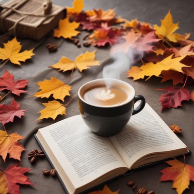 Cozy autumn coffee moment