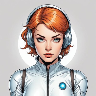 Female character in digital attire