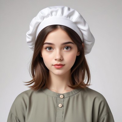 Young chef in a white hat