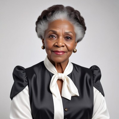 Elegant elderly woman in formal attire