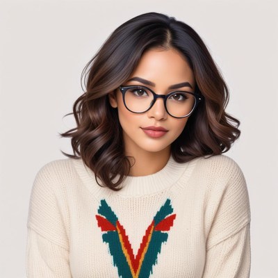 Young woman in stylish sweater