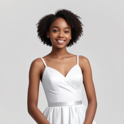 Young girl in a wedding dress