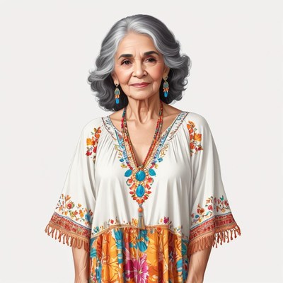 Colorful traditional dress portrait