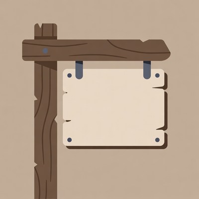 Wooden signpost in rustic setting