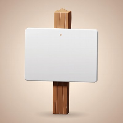 Blank sign on wooden post