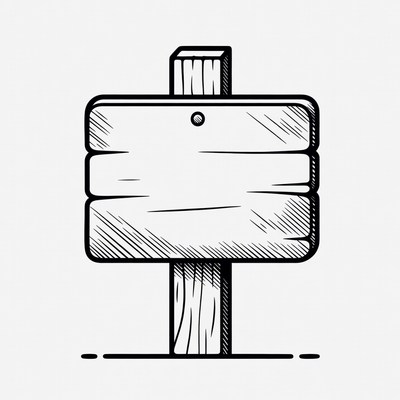 Blank wooden sign with no text