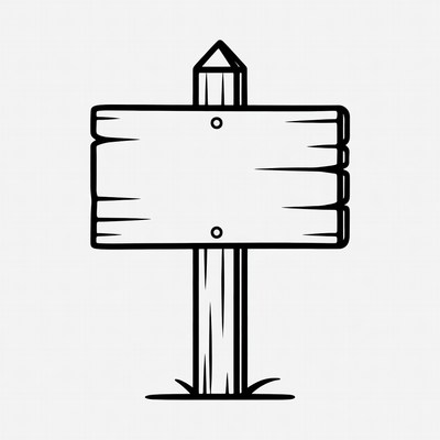 Wooden blank sign for directions