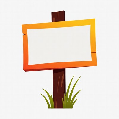 Bright blank sign in grass