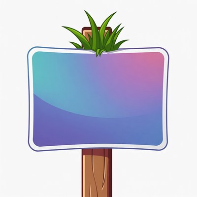 Colorful signboard with greenery