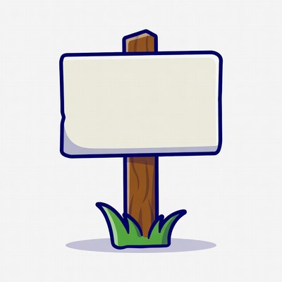 Blank signpost in grassy area