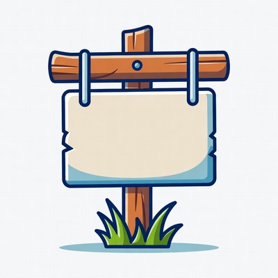 Wooden sign on a grassy area