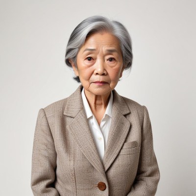 Elderly woman in business attire