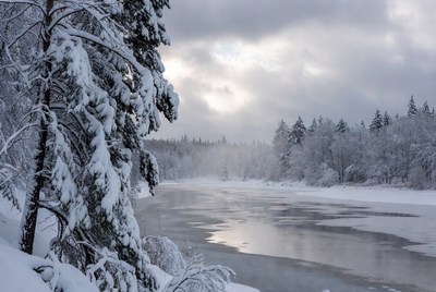 Winter serenity by the river