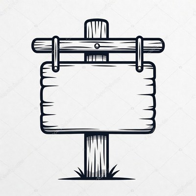 Blank wooden signpost in nature