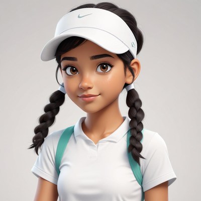 Young girl with braids in sporty attire