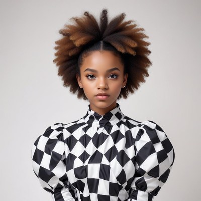 Stunning fashion portrait with bold patterns