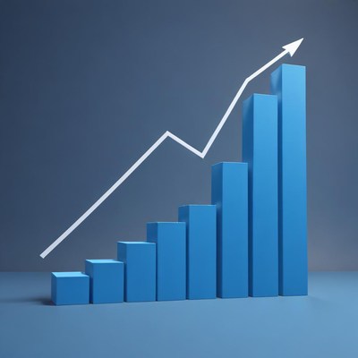 Growing financial growth chart displayed