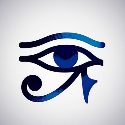 Eye of horus design in blue
