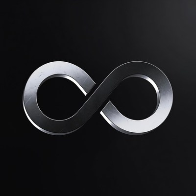 Modern metallic infinity symbol design